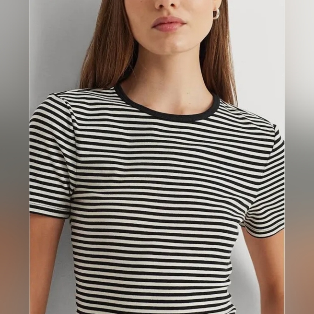 Ralph Lauren Polo Black and White Strips T-Shirt